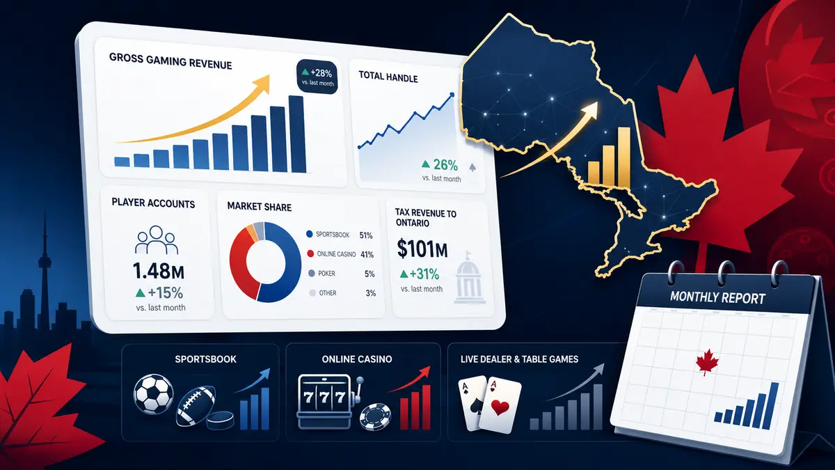 Illustration of Ontario iGaming opening the year with record handle
